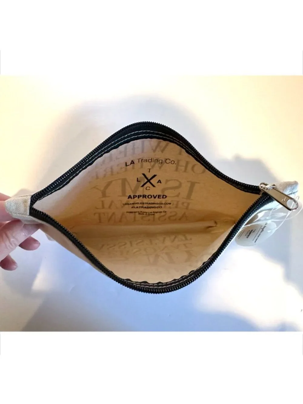 Los Angeles Trading Co. The Perfect Pouch Canvas Makeup Cosmetic Travel Bag NWT